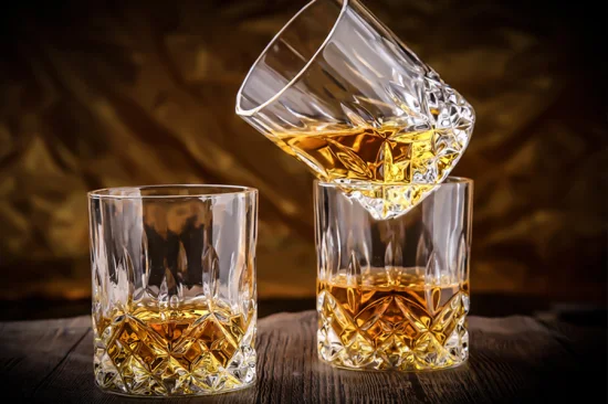 Venta al por mayor 10oz 300ml Vaso de cristal antiguo para beber degustación Vaso de cristalería Copa Barware Round Rock Whisky Glass para whisky Cóctel Licor Vino Cerveza